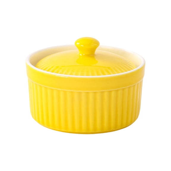 Small Ceramic Casserole With Lid Porcelain Ramekin Perfect For Individual Servings Of Soup Puddings Or Baby