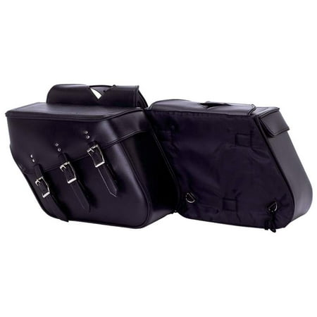 Diamond Plate 2pc Slanted Motorcycle Saddlebag Set Made Of Heavy-duty Waterproof