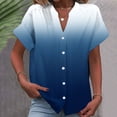 thumbnail image 2 of gbyLJF Tunic Summer Tops for Women Womens Workout Tops V Neck Plus Size Tshirts for Women Vacation Tops Blue S, 2 of 5