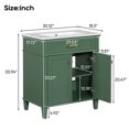thumbnail image 2 of Harper & Bright Designs 30" Bathroom Vanity Combo with Ceramic Sink, Bathroom Vanity Cabinet with Soft Close Doors and Adjustable Shelves, Green, 2 of 14