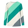 thumbnail image 4 of ICHUANYI Clearance Women's Fashion Printed Loose T-shirt Long Sleeves Blouse Round Neck Casual Tops Sweatshirt Hoodies(Green, L) ICHUANYI WER2023081511263, 4 of 5