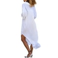 thumbnail image 4 of LilyLLL Womens Summer Beach Baggy Kaftan Sundress Long Sleeve Cover Up Maxi Dress, 4 of 5