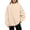 Beige, variant on CUSTG Female Hoodless Sweatshirt Lightweight Stylish Knit Long Sleeve Crewneck Unlined Fashion Versatile Top Pullover