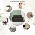 thumbnail image 6 of 56" Loveseat Sofa, Mid Century Modern Couch with Thick Cushion, 2 Seater Small Sofa for Living Room Bedroom Apartment Office, Solid and Easy to Assemble, Brown, 6 of 7