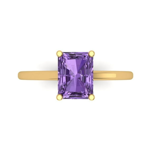 Clara Pucci 14K Yellow Gold 2ct Alexandrite Solitaire Ring for Women