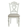 thumbnail image 2 of Victorian Style Writing Desk Chair with Engraved Backrest, Antique White- Saltoro Sherpi, 2 of 5