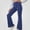 Navy, variant on WAVSUF Girls Flare Pants Stretchy Side Pockets Elastic High Waist Fall Dance Casual Bottoms Purple 7-8