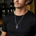 thumbnail image 3 of Cross Necklace for Men - 925 Sterling Silver Cross Deer Antler Fish Hook Pendant - Hunting Jewelry Gifts 22+2, 3 of 4