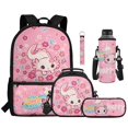 thumbnail image 2 of Yuyamidu Girls Backpack with Lunch Box, Water Bottle Sleeve, Pencil Pouch & Keychain Set of 5, "Just a Girl Who Loves Axolotl" Cute School Bookbag for 2nd-4th Grade, Back to School Supplies, 2 of 7