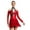 Red, variant on Jowowha Women's Color Block Figure Skating Dress Long Sleeve Asymmetrical Lyrical Contemporary Costume Blue S
