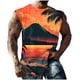thumbnail image 2 of Camiseta sin mangas de cuello redondo para hombre, informal, a la moda, con estampado, sin mangas, deportiva, con cuello redondo, 2 of 5