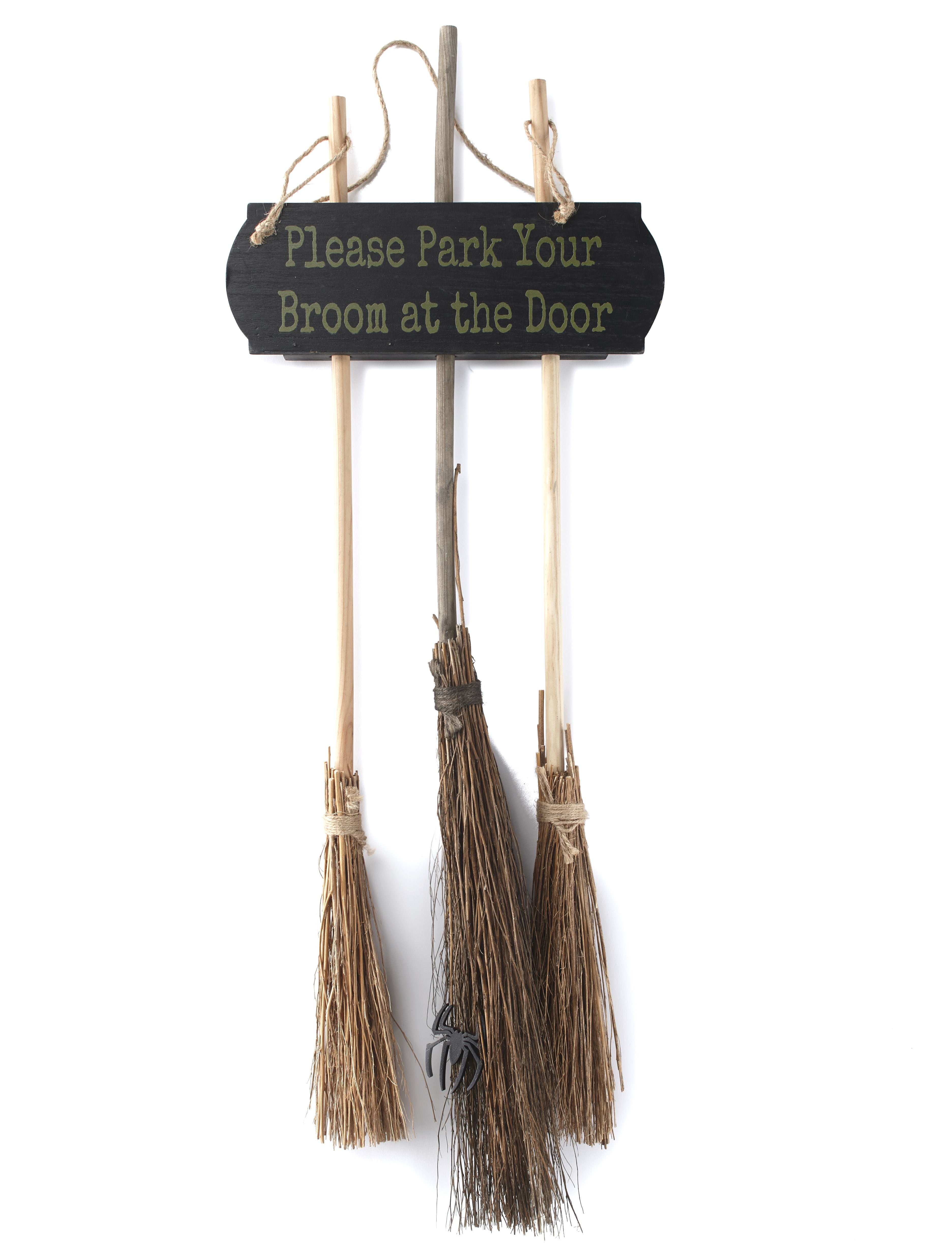Park Your Broom at the Door Decorative Halloween Hanging Wall Sign