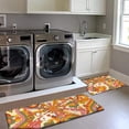 thumbnail image 5 of Mid-Century Kitchen Rug Set of 2 Modern Retro 70s Kitchen Mats for Floor Abstract Orange Modern Art Floor Mats Cushioned Anti-Fatigue Kitchen Mat for Home Kitchen Living Room Bathroom, 5 of 6