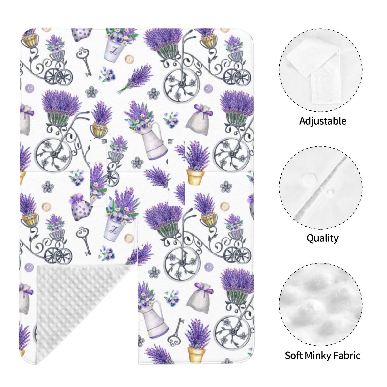 Naloa Lavender Bicycle Baby Car Seat Cover, Breathable Baby Carrier Cover, Multiuse Baby Carrier Cover & Nursing Breastfeeding Cover