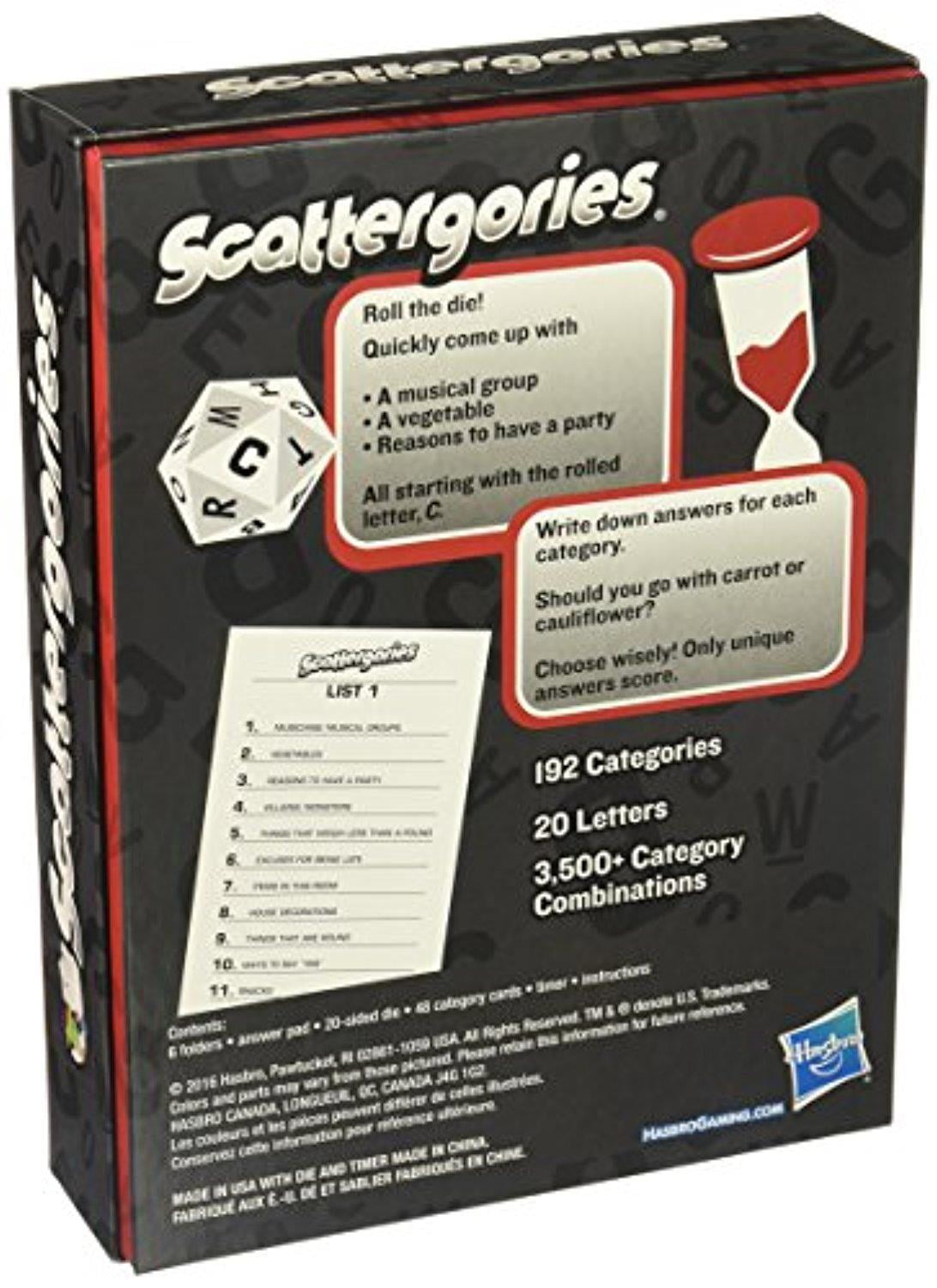  Scattergories The Card Game Your Favorite Categories Game Meets  Slap Jack For At Home, On a Road Trip, or Vacation 2 or More Players Ages 8  and Up : Toys & Games