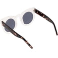 thumbnail image 4 of Women's Oversize Cat Eye Sunglasses Wide Arms Round Lens 47mm (White / Smoke), 4 of 4