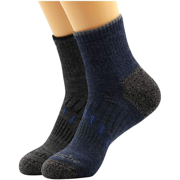Avalanche Men's Quick Drying Merino Wool Blend Quarter Socks With Arch Support 2-Pack