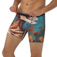 thumbnail image 3 of Cauagu Artistic Orange Carnation Skull Print Men's Boxer Briefs, Funny & Cute Underwear Elastic Waistband Briefs Ideal Gift for Men,1-Pack, 3 of 7