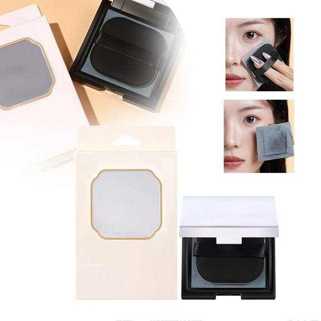 Oleegame 1PC 100pcs Oil Blotting Sheets For Face Paper Portable Oil Absorption Paper With Portable Case Makeup Puff For Oil Skin Does Not Take Off Makeup And Makeup Hol Gray