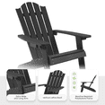 thumbnail image 3 of Naipo Outdoor Adirondack Chair, Patio Seat Weather Resistant, Garden Patio Widely Used in  HDPS Summer Outdoor, Fire Pit, Deck, Outside, Garden, Campfire (Black), 3 of 7