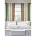 thumbnail image 6 of Sage Green Semi Sheer Window Curtains 45 Inches Long, Farmhouse Wood Grain Vintage Brown Striped Rod Pocket Voile Silky Chiffon Curtain Light Filtering Drapes for Living Room, 52"x45", 2 Panels, 6 of 9