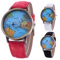 thumbnail image 6 of Leadrop Women's World Map Dial Denim Fabric Strap Analog Quartz Students Wrist Watch, 6 of 11