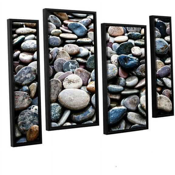 ArtWall Elena Ray "River Stones" 4-Piece Floater-framed Canvas Staggered Set