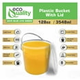1 Gallon (128 oz) Clear Plastic Bucket with Lid and Handle (60 Pack