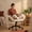 Beige-PU, variant on Peispie Criss Cross Office Chair with Foldable Armrests & Wheels, Beige Fabric Desk Chair 300lbs, Mid Back Waterproof Ergonomic Swivel Office Chair for Sitting Cross-Legged, Vanity, Beige