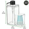 thumbnail image 3 of mDesign Plastic Bathroom Mouthwash Pump and Cup Holder - Clear/Matte Black, 3 of 4