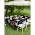 thumbnail image 4 of Outdoor Tablecloths with Umbrella Hole & Zipper, Black Blue Coastal Tablecloth Rectangle 60x84 Inch, Summer Beach Coral Shell Starfish Seahorse Waterproof Table Cloth, Patio/Pool/Picnic Table Covers, 4 of 8