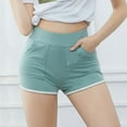 thumbnail image 2 of Women Cotton Causal Yoga Shorts Summer Sports Fitness Slim Pocket Short Pants, 2 of 11