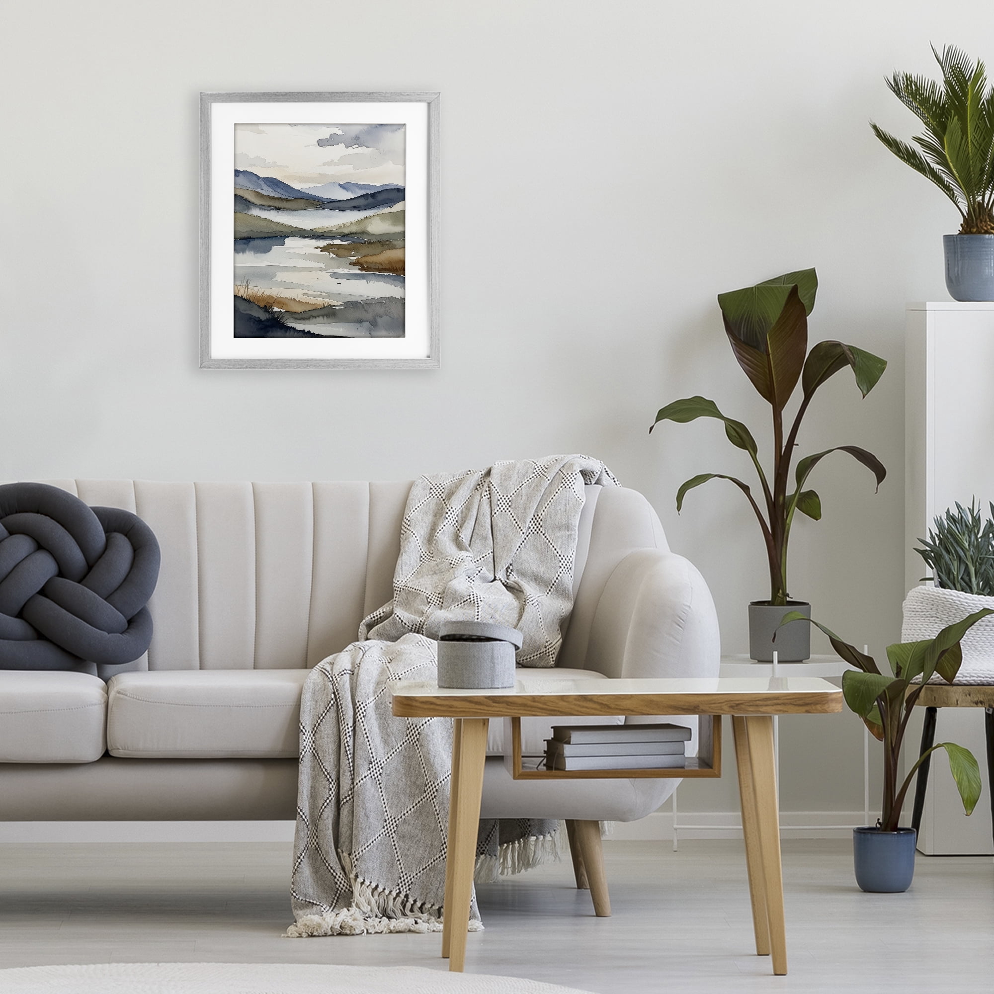 Stupell Industries Flow Of Water Pond Gray Framed Print Under Glass, design by Alonza Saunders
