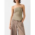 thumbnail image 2 of Gupgi Women's Tube Tops Slim Solid Color Bandeau Side Ruched Split Off Shoulder Backless Sleeveless Tops, 2 of 7