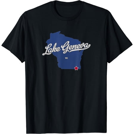 Lake Geneva Wisconsin WI Map T-Shirt