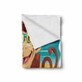 thumbnail image 2 of Tropical Animals Soft Flannel Fleece Blanket, Hipster Monkey with Surfboard Glasses Drinking on Beach in Sunny Day Kids, Cozy Plush for Indoor and Outdoor Use, 60" x 80", Multicolor, by Ambesonne, 2 of 6