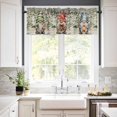 thumbnail image 3 of Merry Christmas Kitchen Curtains and Valances Set, Retro Red Blue Yellow Gnome Snow Tree Rod Pocket Window Valance 18 Inch Window Curtain Panels for Living Room Bedroom Laundry, 27.5x36in, 3 Pieces, 3 of 7