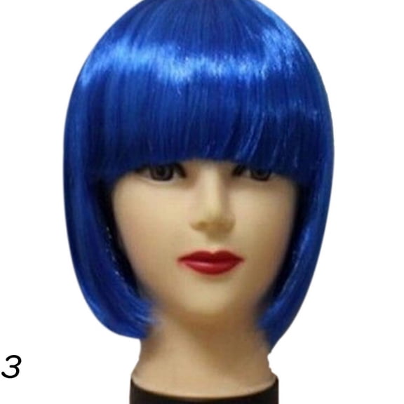 Women Short BOB Hair Wig Straight Bangs Cosplay Party Stage Show 13 Colors