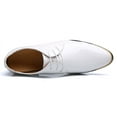 thumbnail image 3 of Santimon Mens Dress Shoes Leather Lace Up Pointed Toe Oxford Shoes Casual Formal Business Shoes White 6.5 US, 3 of 8