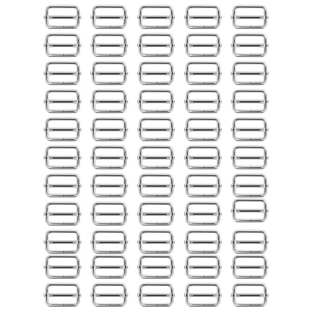 Hebillas Deslizantes, Deslizadores De Correas Ajustables De Hierro Y Plata, Ajustadores Rectangulares De Metal Para Correas De Sujeción, Correas De Mochila 50 Uds. Yuarrent HA021360-00