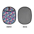 thumbnail image 2 of Pofeuu Skull blue leaf Print Silicone Pot Mat Mitten With Hanging Loop Heat Resistant Oven Mitts Non-Slip Bbq Baking Smoking Potholders, 2 of 7