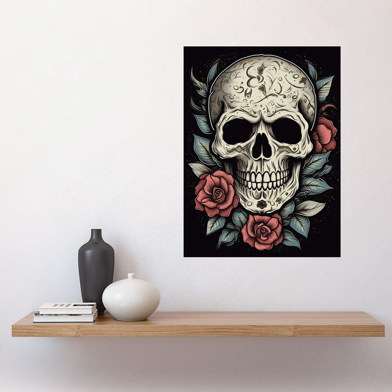 Artery8 Poster XL 81x61 Cm: Pin Up Girl Con Rosa Tatuaggio Stile Rockabilly Americana Anni '50, Stampe D'Arte - 4