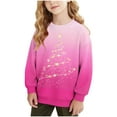 thumbnail image 2 of Tdoqot Girls Christmas Sweatshirts- Crewneck Long Sleeve Cute Pullover Kids Festive Shirts Pink Size 4 T, 2 of 7