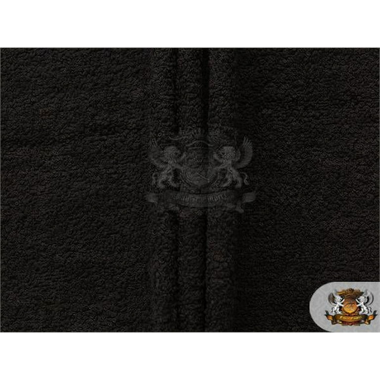 Terry Cloth Cotton Fabric BLACK / 56 Wide / 16 OZ Sold by the yard