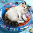 thumbnail image 3 of Ocean Breeze Splashland for Cats Dogs, Cat Water Mat with Fish, Cat Water Sensory Play Mat with Manual Air Pump, Thickened PVC, Anti-Scratch, Rapid Cooling for Both Indoor Outdoor in Summer, 3 of 7
