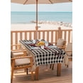 thumbnail image 2 of 60x84 Inch Outdoor Tablecloth with Umbrella Hole Zipper Rectangle Texas Star Farmhouse Rectangular Tablecloths Outside Waterproof Rustic Black Plaid Berry Wooden Patio Table Cover for Picnic Party, 2 of 8