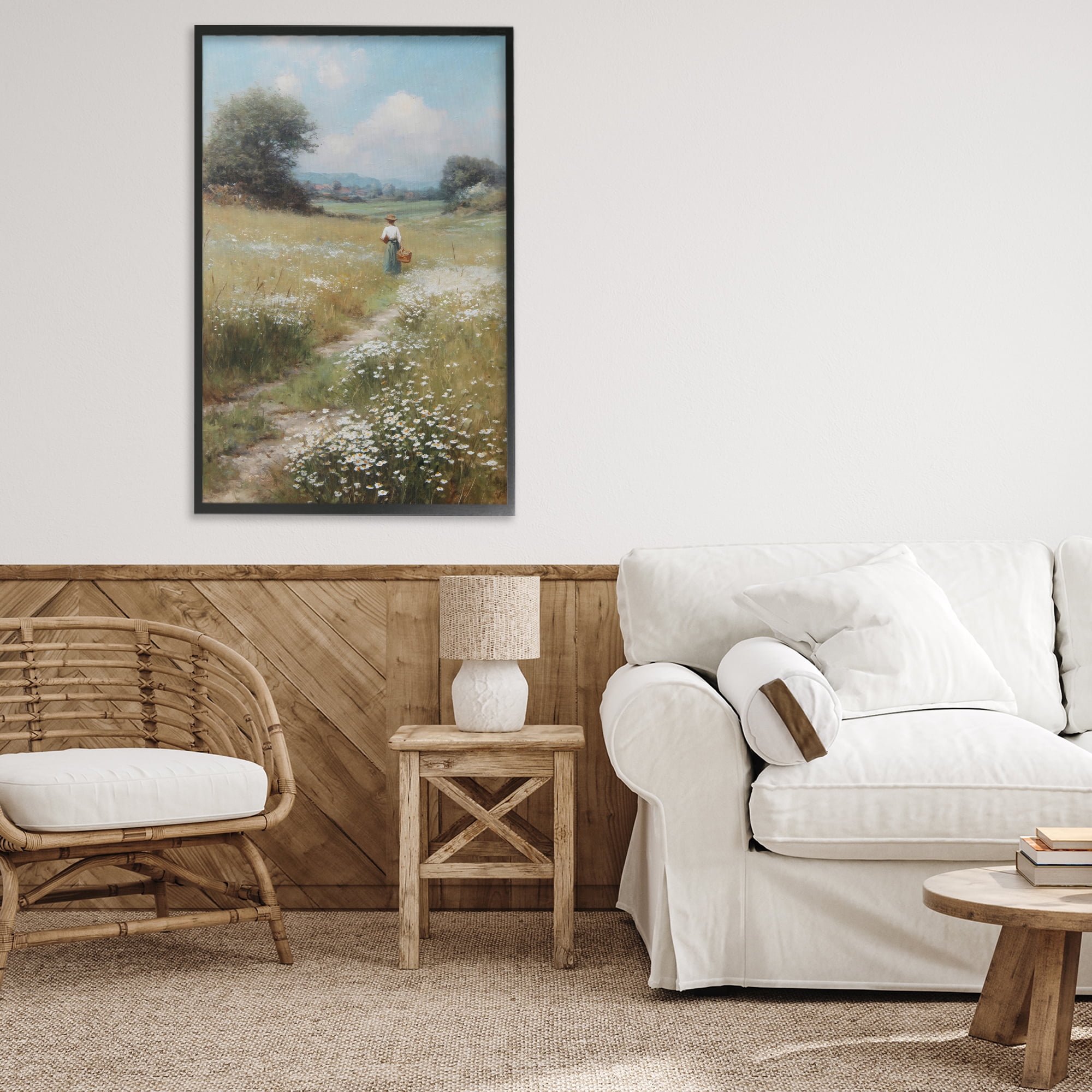 Stupell Industries Flower Gazing in Summer Meadow Black Framed Giclee Art, design by Petal Prints Design