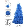 thumbnail image 3 of Perfect Holiday 6 Ft Norway Pine Christmas Tree with Metal Stand, Unlit, 921 Tips with Metal Stand, Blue Color, 3 of 6