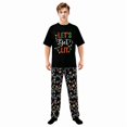 thumbnail image 4 of LuLiaMenton Matching Couples Christmas Pajamas Let's Get Lit Short Sleeve Long Pants Set, 4 of 5