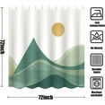 thumbnail image 6 of Boho Shower Curtain Bathroom Moutain Shower Curtain Set Waterproof Fabric Bathroom Set with 12 Hook (72.00" x 72.00", Green), 6 of 6